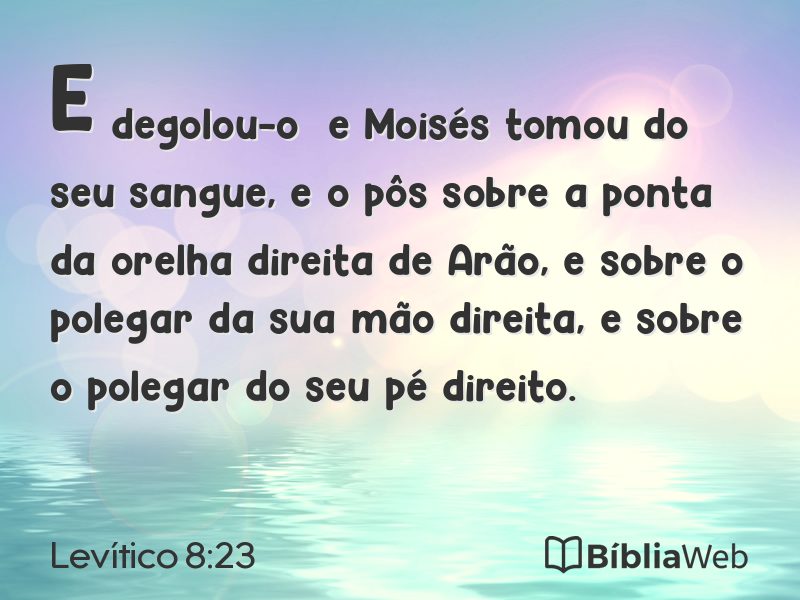 Levítico 8:23 em imagem para compartilhar
