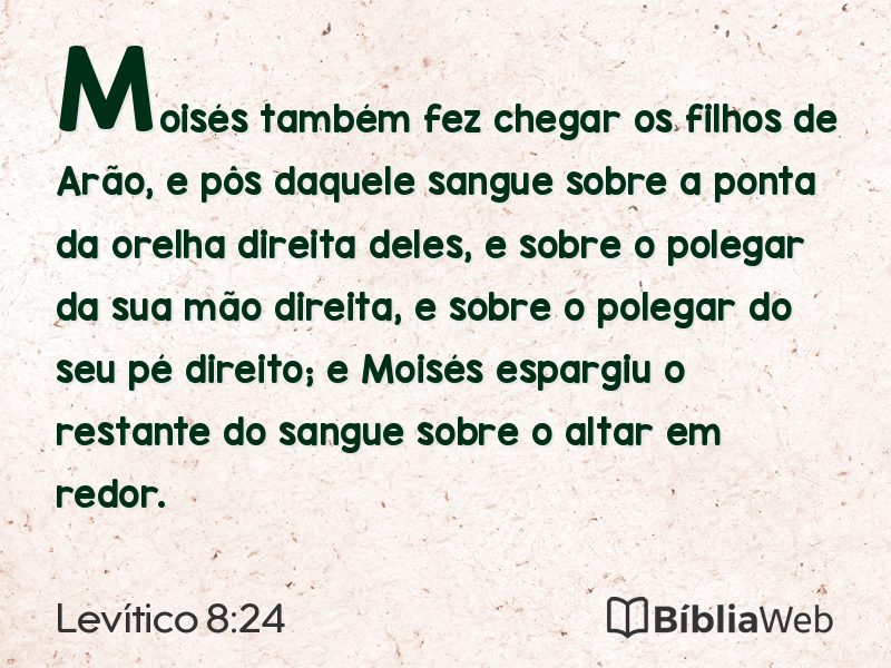 Levítico 8:24 em imagem para compartilhar