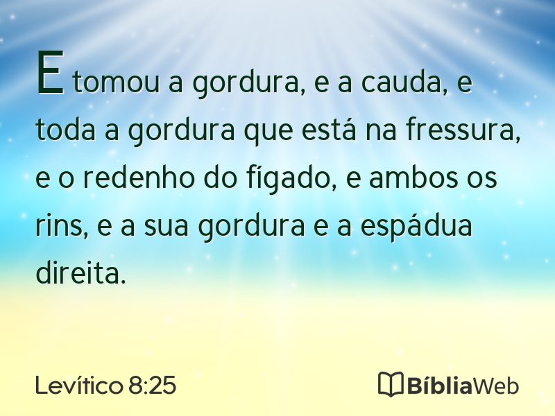Levítico 8:25 em imagem para compartilhar