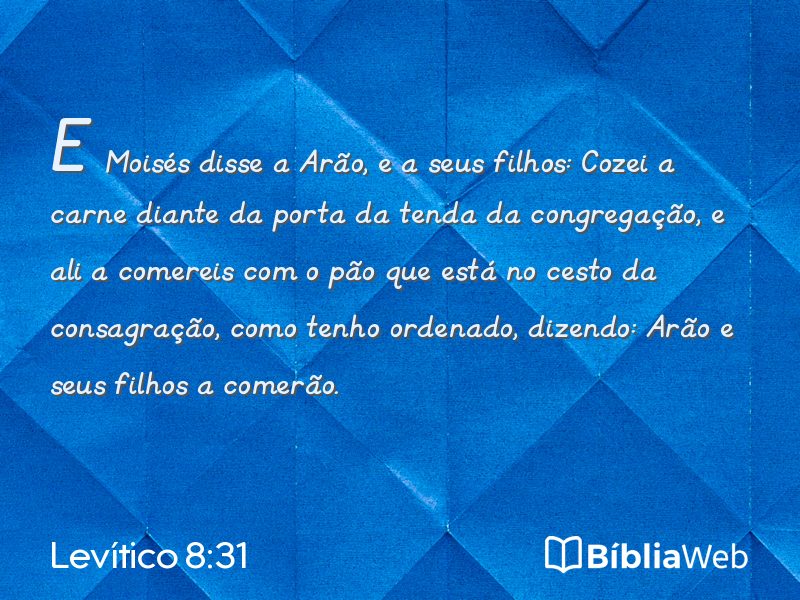Levítico 8:31 em imagem para compartilhar