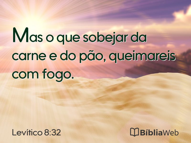 Levítico 8:32 em imagem para compartilhar