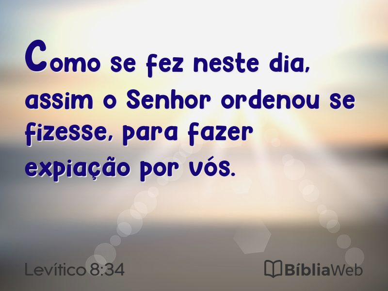 Levítico 8:34 em imagem para compartilhar