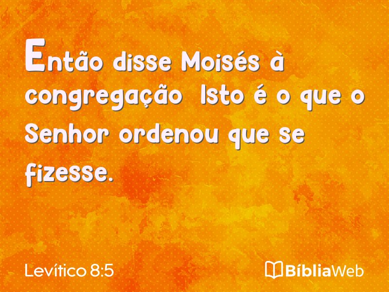 Levítico 8:5 em imagem para compartilhar