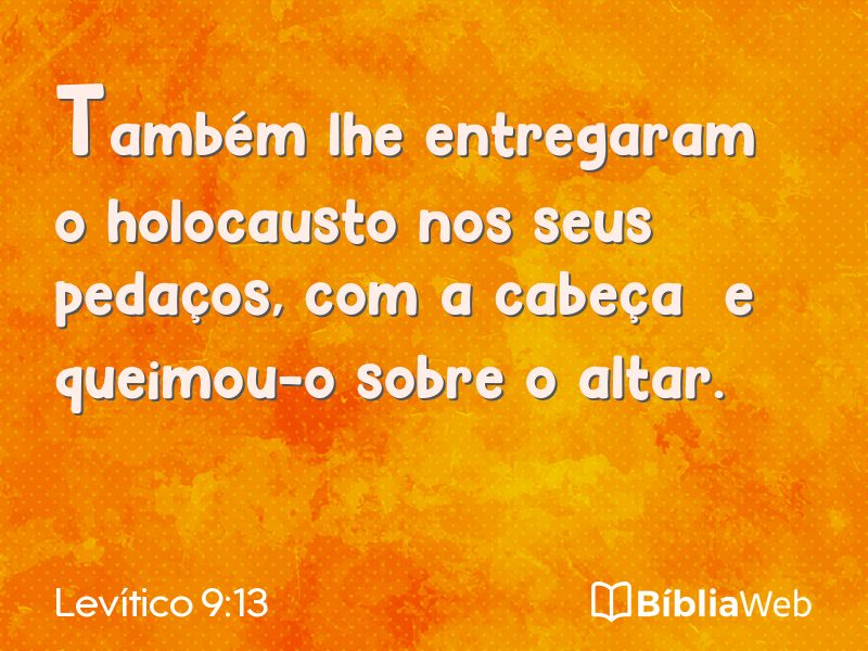 Levítico 9:13 em imagem para compartilhar