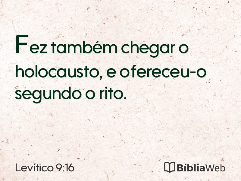 Levítico 9:16 em imagem para compartilhar