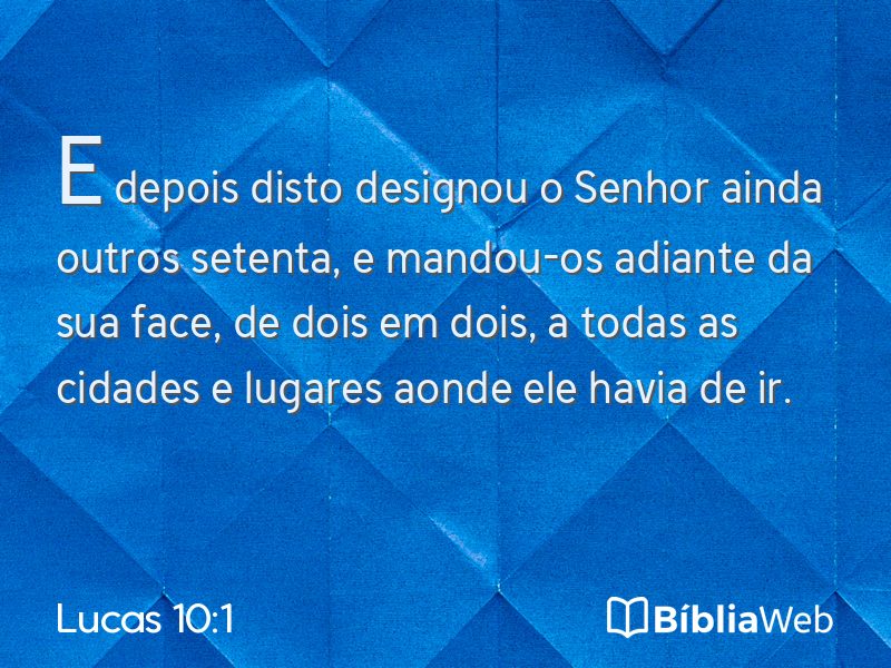 Lucas 10:1 em imagem para compartilhar