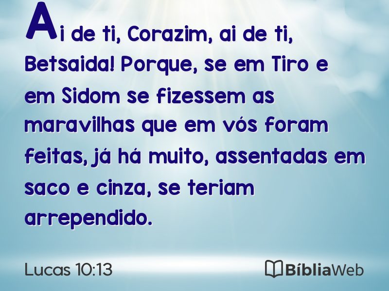 Lucas 10:13 em imagem para compartilhar
