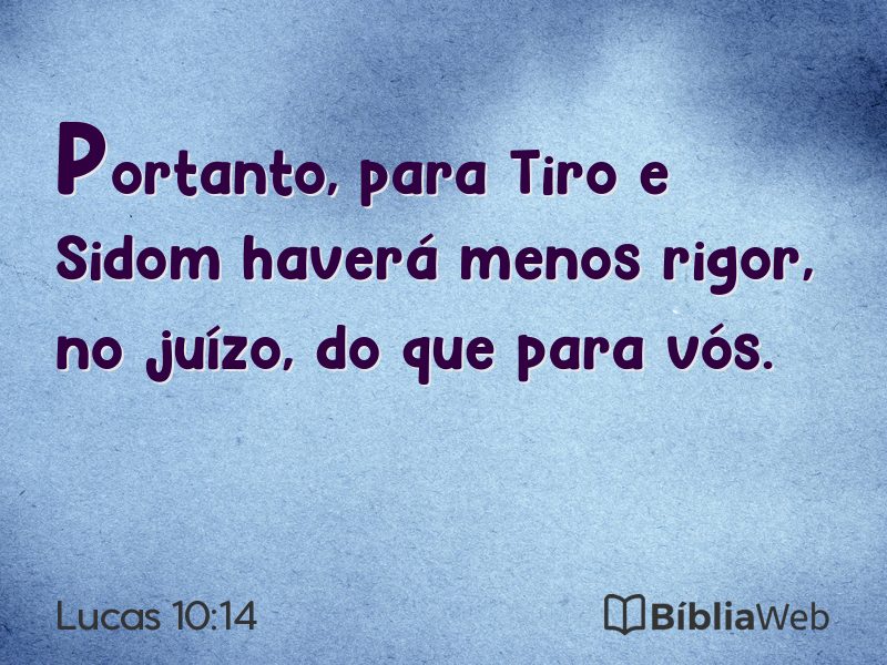 Lucas 10:14 em imagem para compartilhar