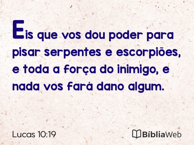 Lucas 10:19 em imagem para compartilhar