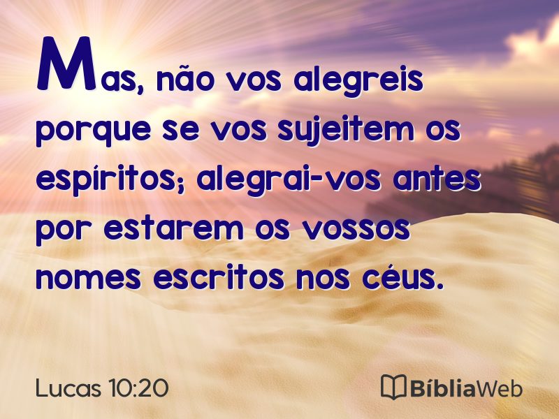 Lucas 10:20 em imagem para compartilhar