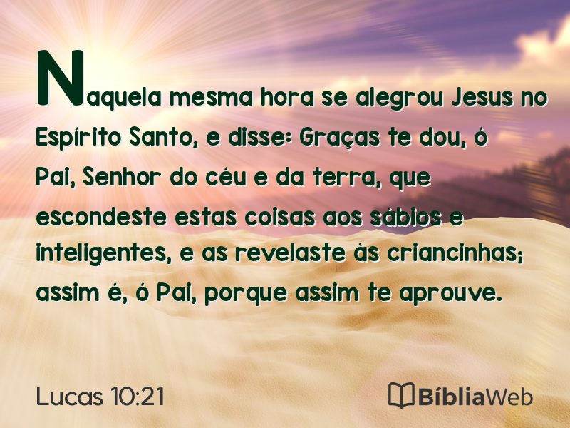 Lucas 10:21 em imagem para compartilhar
