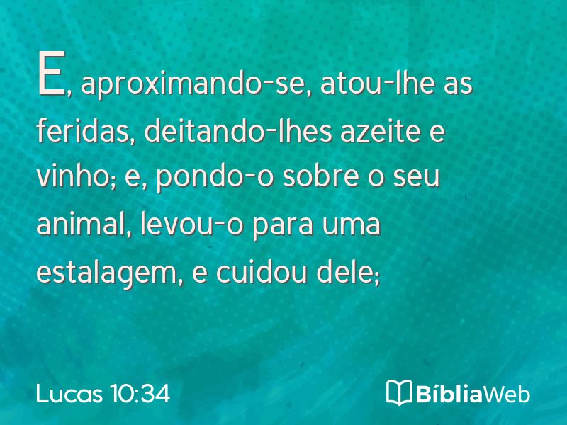 Lucas 10:34 em imagem para compartilhar