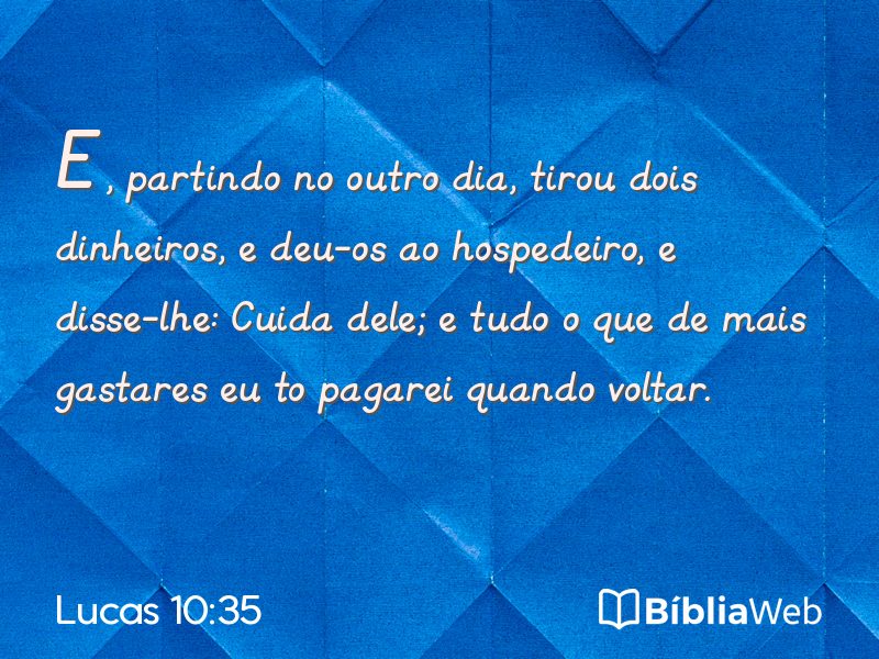 Lucas 10:35 em imagem para compartilhar
