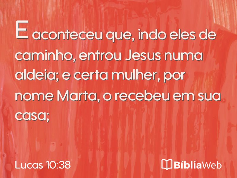 Lucas 10:38 em imagem para compartilhar