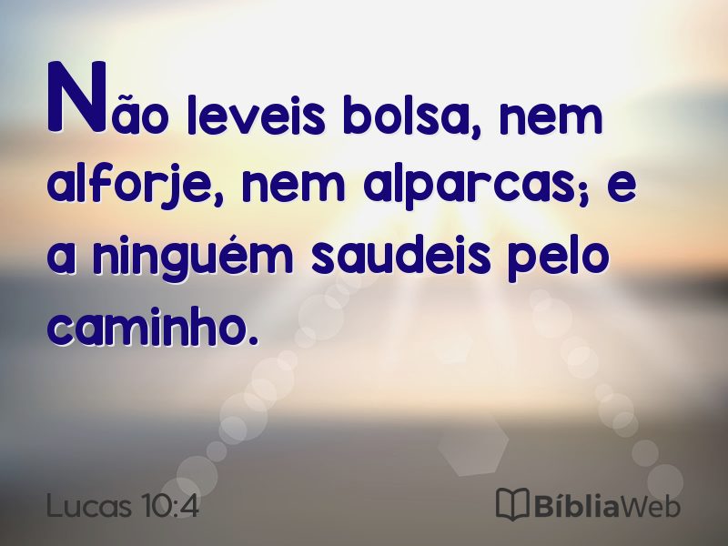 Lucas 10:4 em imagem para compartilhar