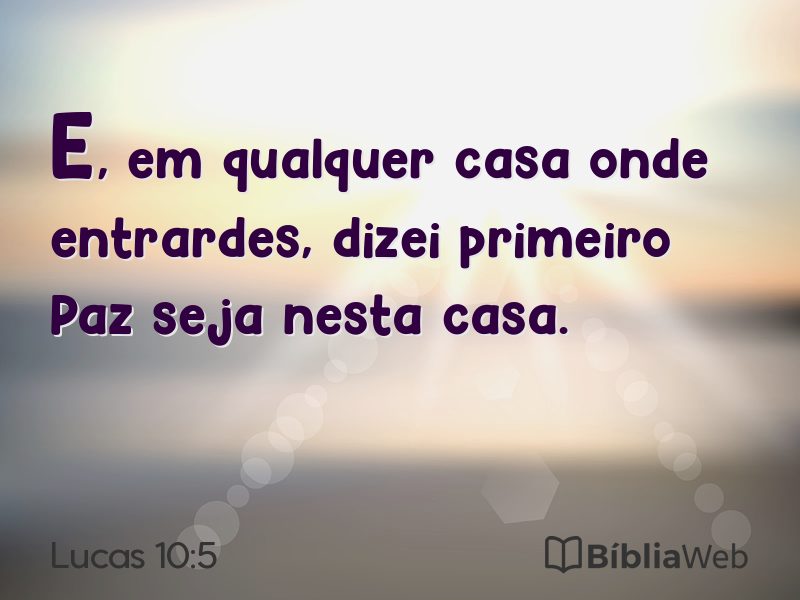 Lucas 10:5 em imagem para compartilhar