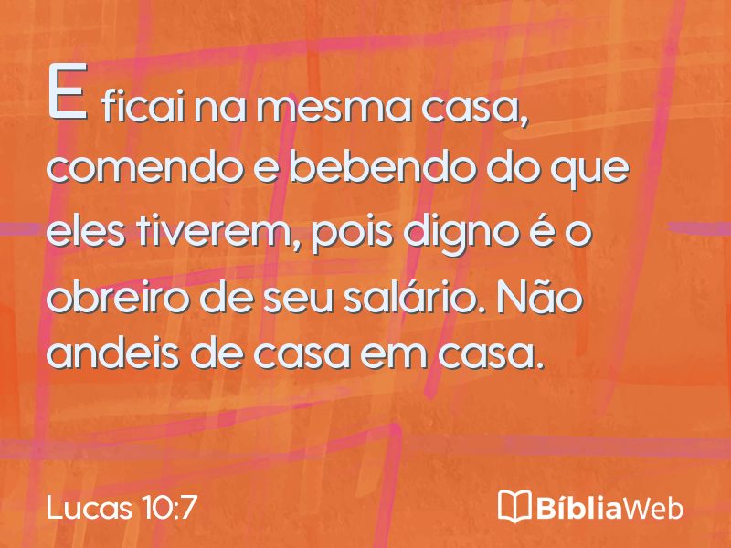 Lucas 10:7 em imagem para compartilhar