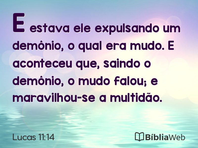 Lucas 11:14 em imagem para compartilhar