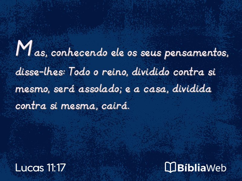 Lucas 11:17 em imagem para compartilhar