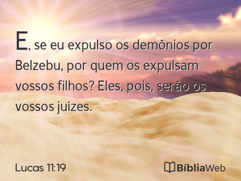 Lucas 11:19 em imagem para compartilhar
