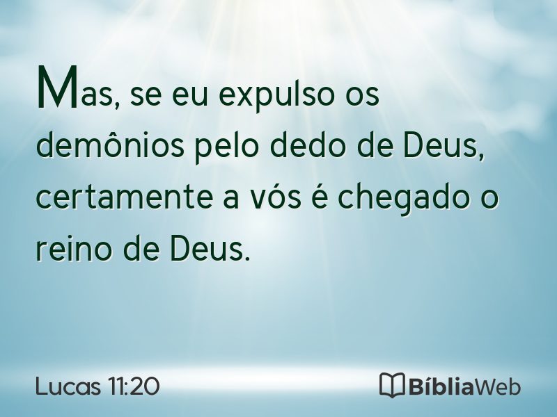 Lucas 11:20 em imagem para compartilhar