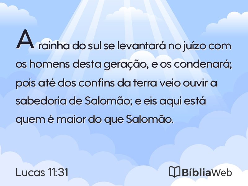 Lucas 11:31 em imagem para compartilhar