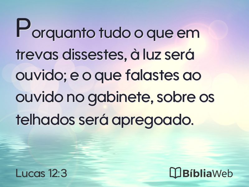 Lucas 12:3 em imagem para compartilhar
