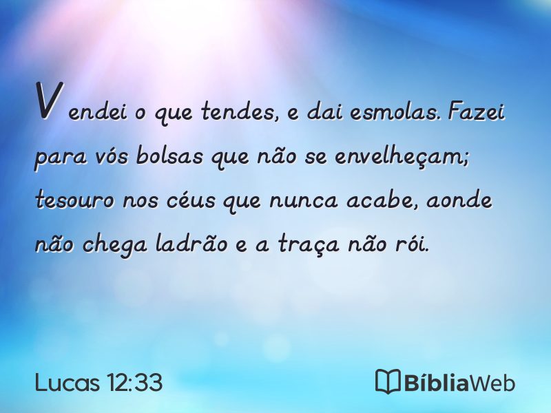Lucas 12:33 em imagem para compartilhar