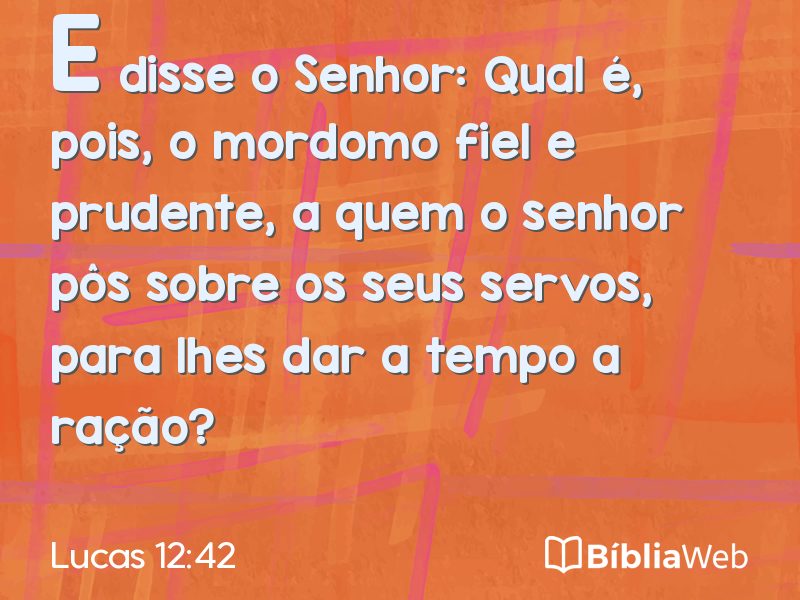 Lucas 12:42 em imagem para compartilhar