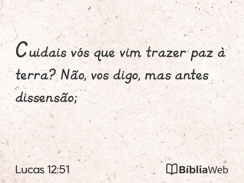 Lucas 12:51 em imagem para compartilhar