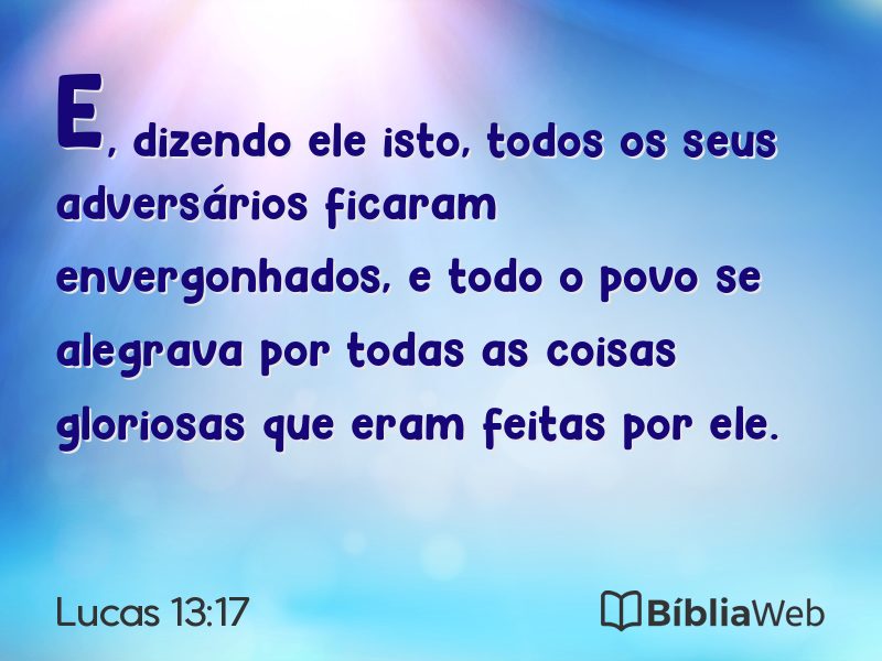 Lucas 13:17 em imagem para compartilhar