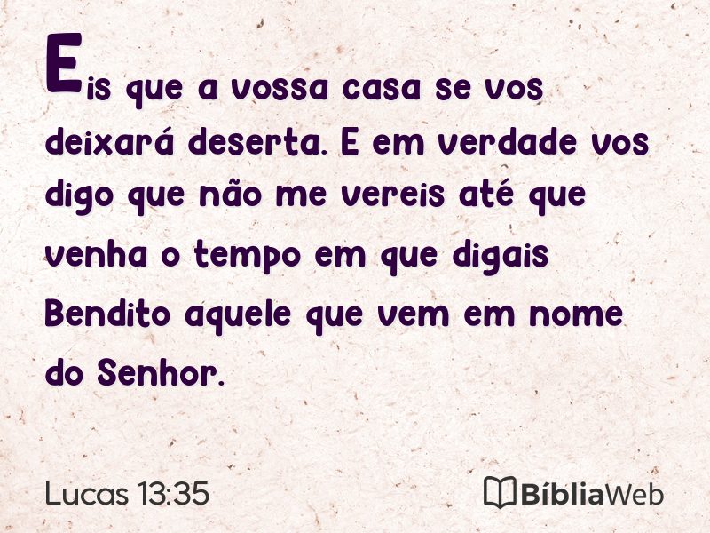 Lucas 13:35 em imagem para compartilhar