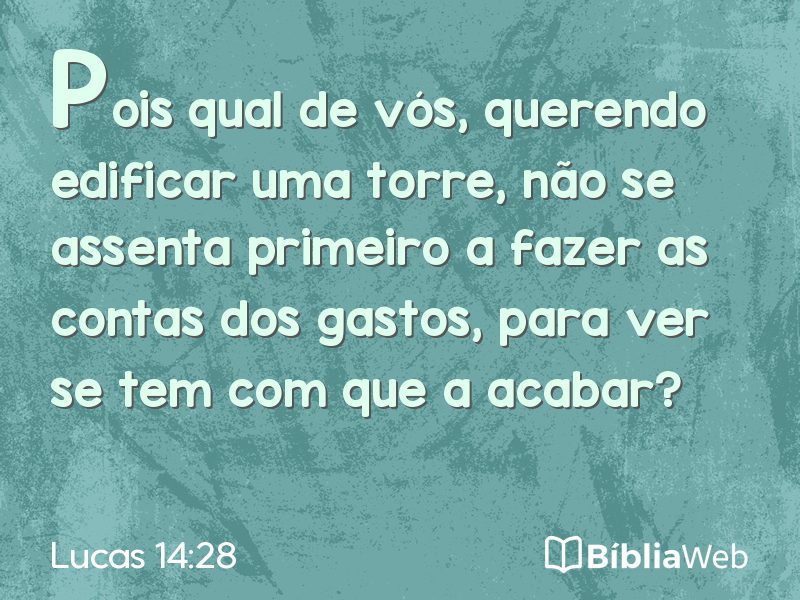 Lucas 14:28 em imagem para compartilhar