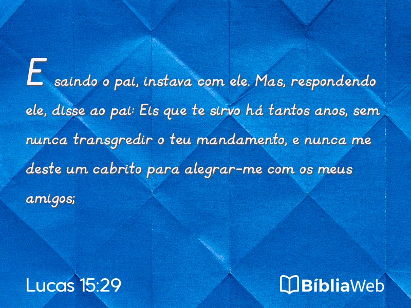Lucas 15:29 em imagem para compartilhar
