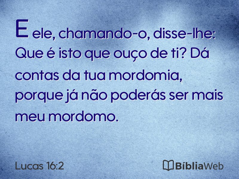 Lucas 16:2 em imagem para compartilhar