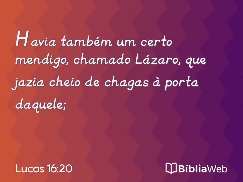 Lucas 16:20 em imagem para compartilhar