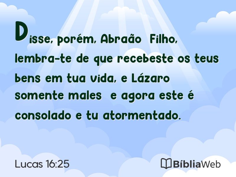 Lucas 16:25 em imagem para compartilhar
