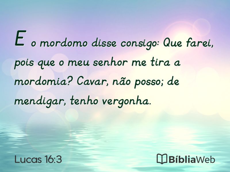 Lucas 16:3 em imagem para compartilhar