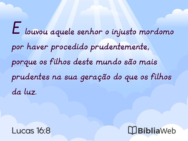 Lucas 16:8 em imagem para compartilhar