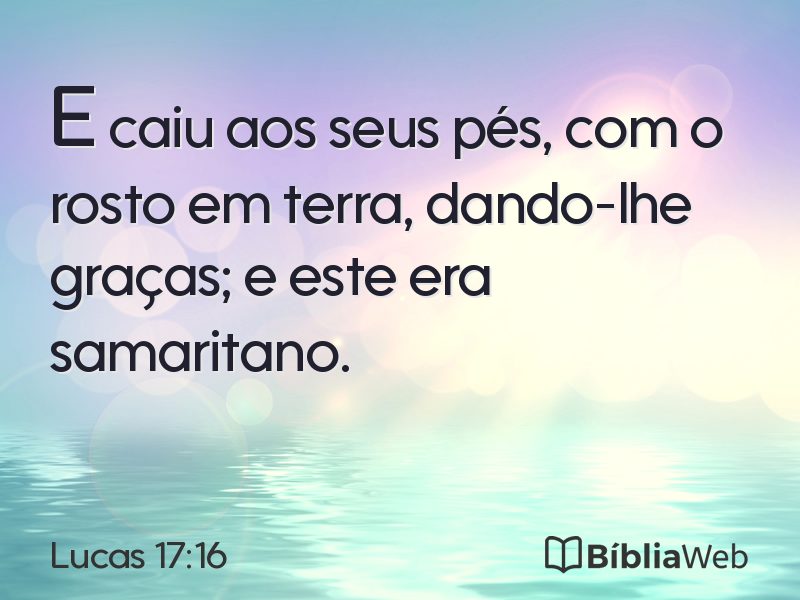 Lucas 17:16 em imagem para compartilhar