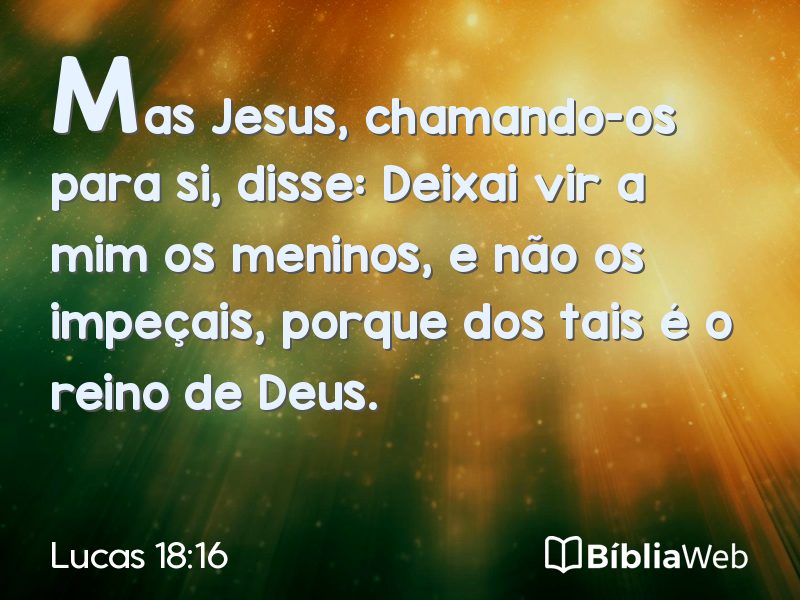 Lucas 18:16 em imagem para compartilhar