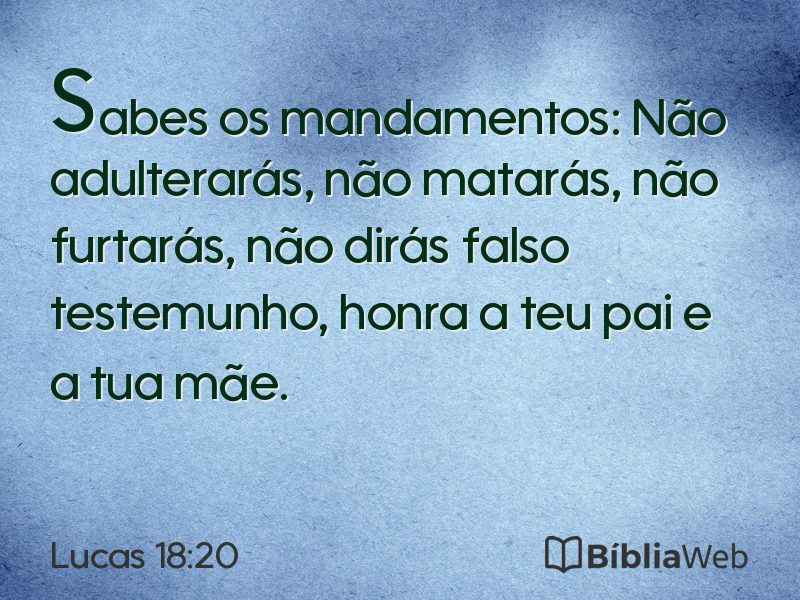 Lucas 18:20 em imagem para compartilhar