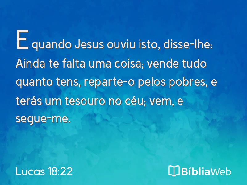Lucas 18:22 em imagem para compartilhar