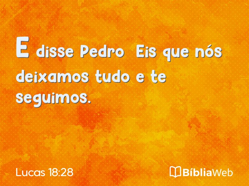 Lucas 18:28 em imagem para compartilhar