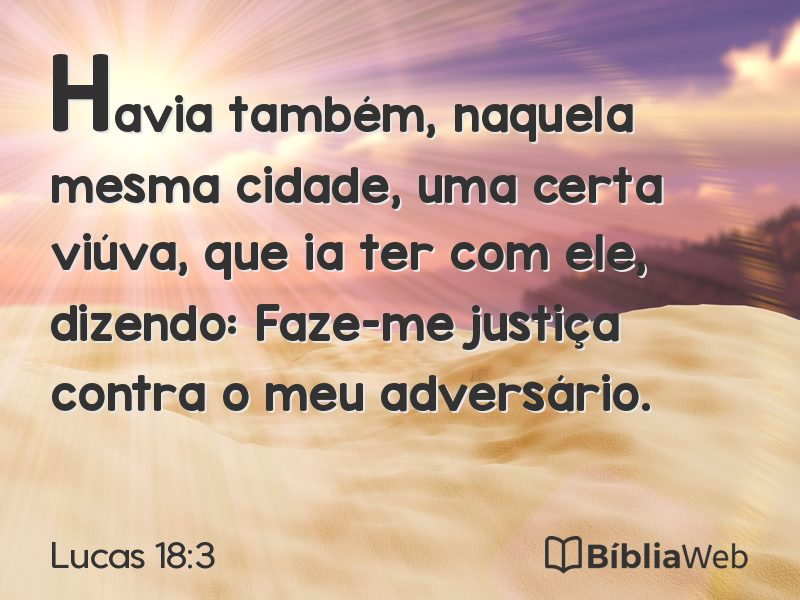 Lucas 18:3 em imagem para compartilhar