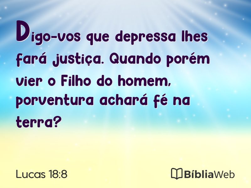 Lucas 18:8 em imagem para compartilhar