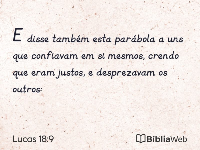 Lucas 18:9 em imagem para compartilhar