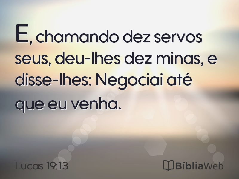Lucas 19:13 em imagem para compartilhar