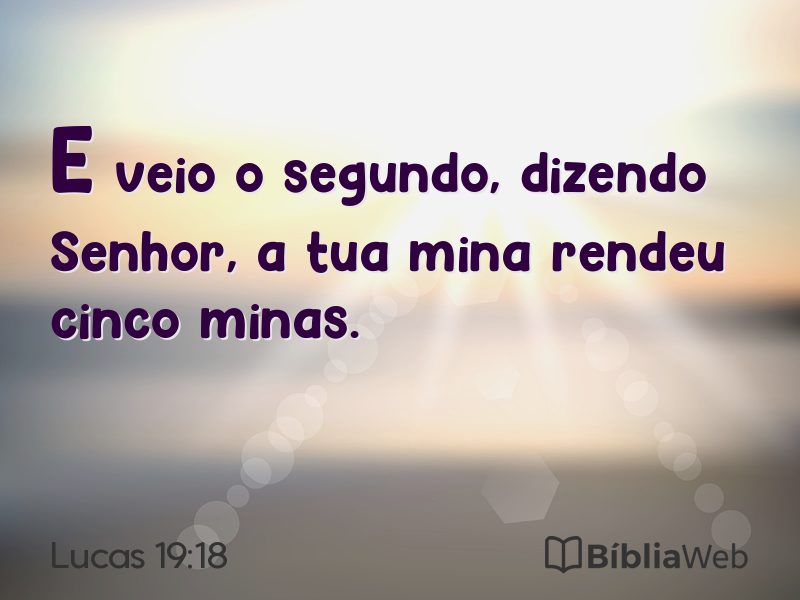 Lucas 19:18 em imagem para compartilhar