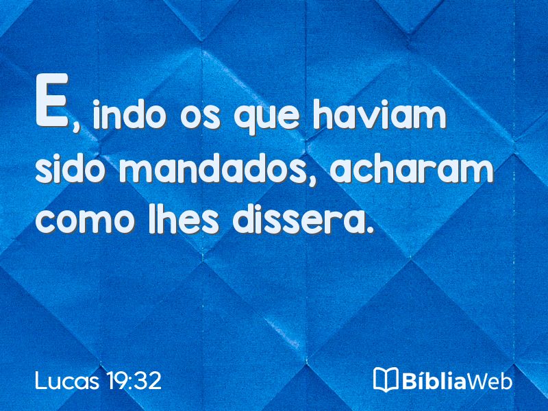 Lucas 19:32 em imagem para compartilhar